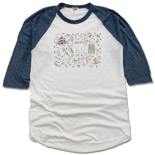 SWEET PEAS PLAY CAFE  | NVY/WHT 3/4 SLEEVE | MURAL