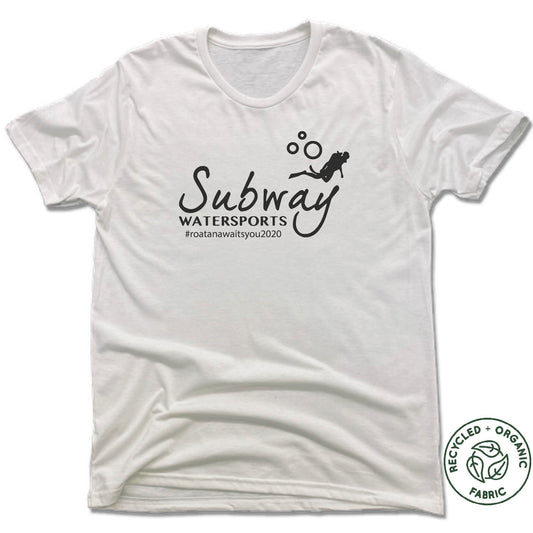 SUBWAY WATER SPORTS | UNISEX WHITE Recycled Tri-Blend | BLACK LOGO