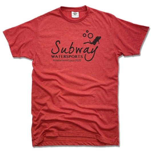 SUBWAY WATER SPORTS | UNISEX RED TEE | BLACK LOGO