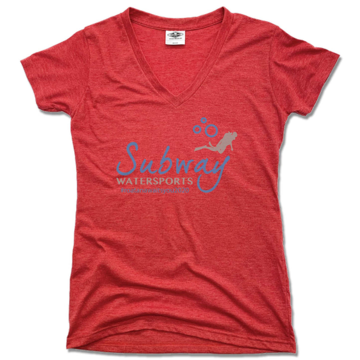 SUBWAY WATER SPORTS | LADIES RED V-NECK | COLOR LOGO