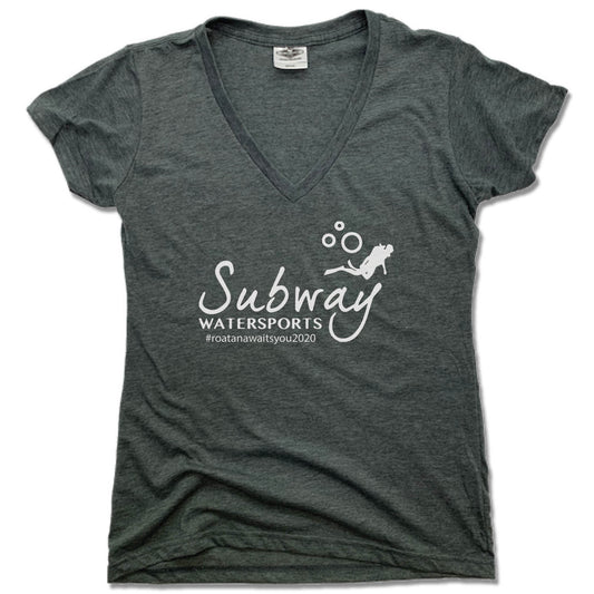 SUBWAY WATER SPORTS | LADIES V-NECK | WHITE LOGO