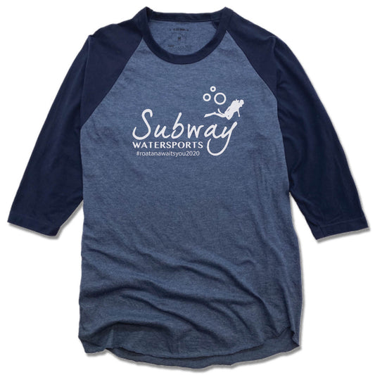 SUBWAY WATER SPORTS | DENIM/NAVY 3/4 SLEEVE | WHITE LOGO