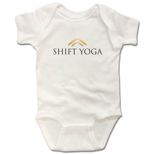 SHIFT YOGA | WHITE ONESIE | COLOR LOGO