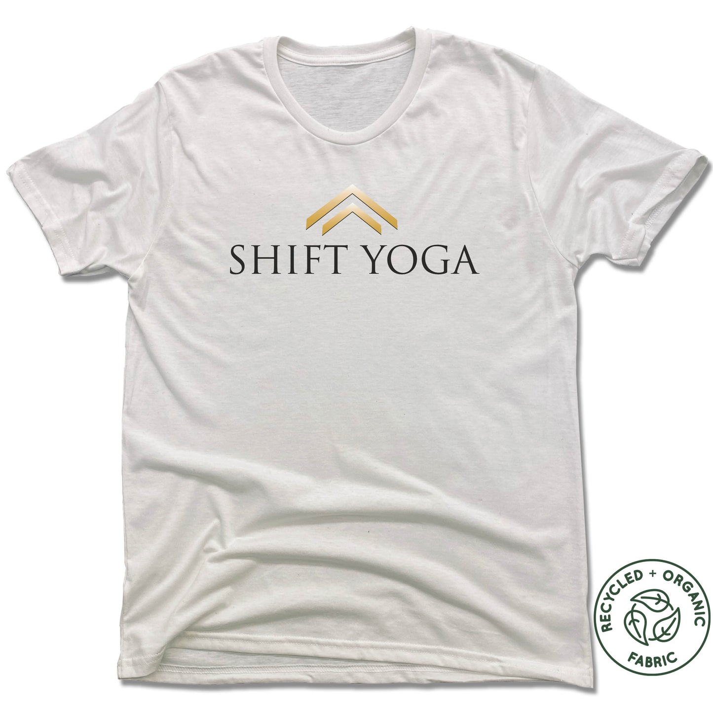 SHIFT YOGA | UNISEX WHITE Recycled Tri-Blend | COLOR LOGO