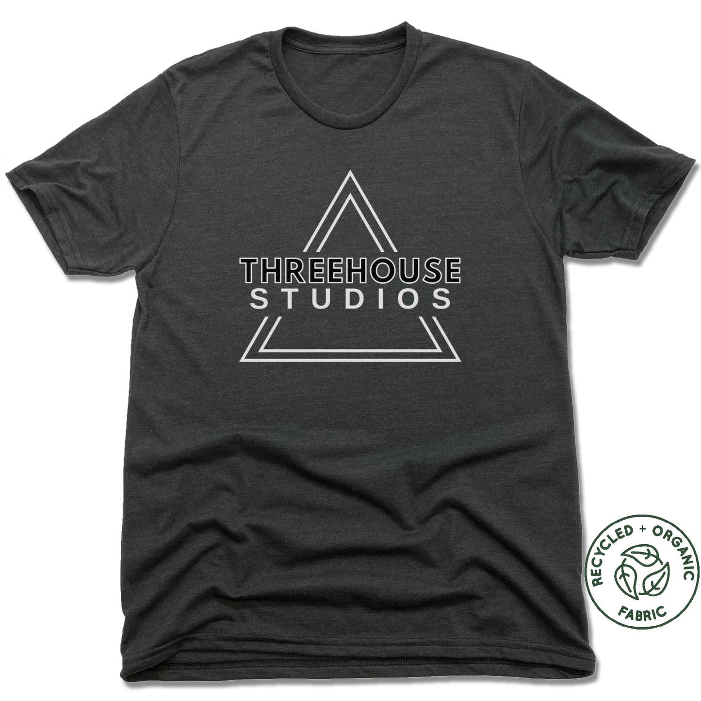 THREEHOUSE STUDIOS | UNISEX BLACK Recycled Tri-Blend | LOGO