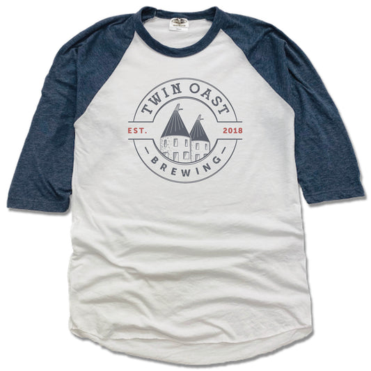 TWIN OAST BREWING | NAVY 3/4 SLEEVE | WHITE SEAL