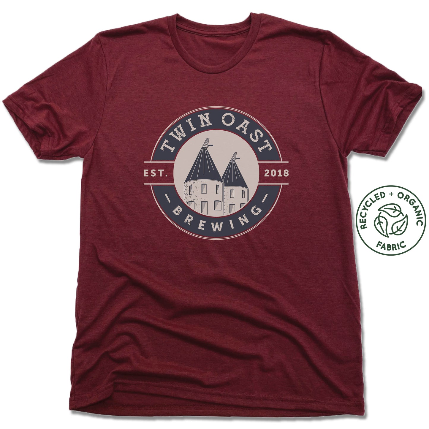 TWIN OAST BREWING | UNISEX VINO RED Recycled Tri-Blend | BLUE SEAL