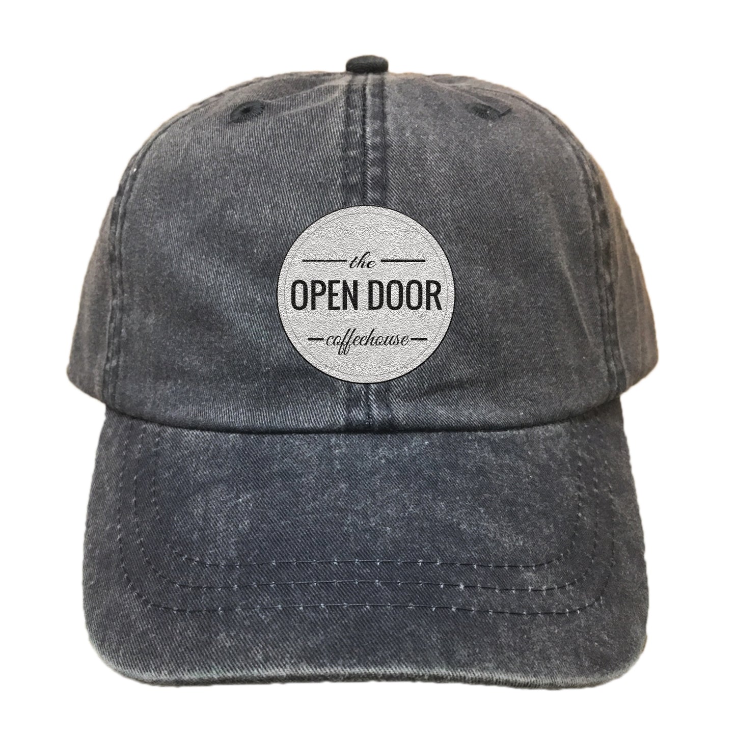 THE OPEN DOOR | EMBROIDERED BLACK HAT | WHITE LOGO - SOLID