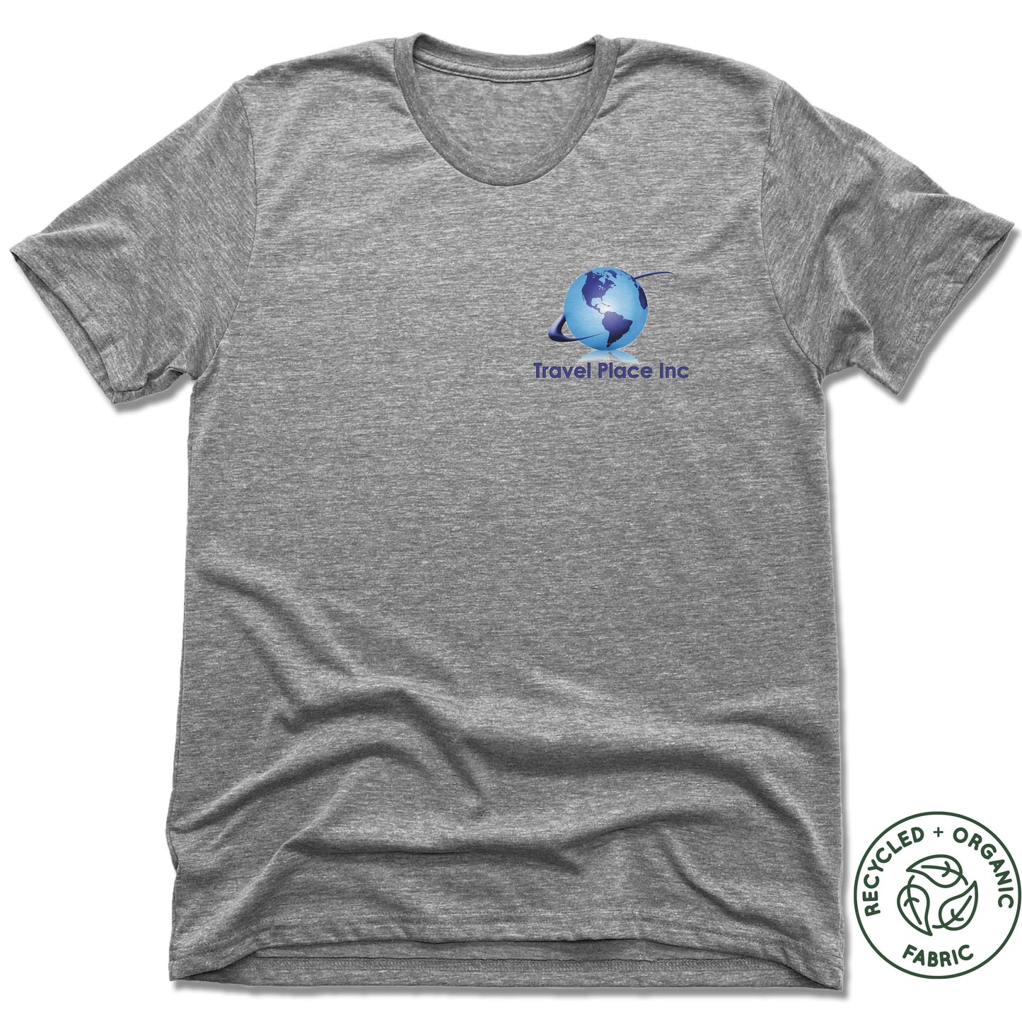 TRAVEL PLACE INC | UNISEX GRAY Recycled Tri-Blend | LOGO