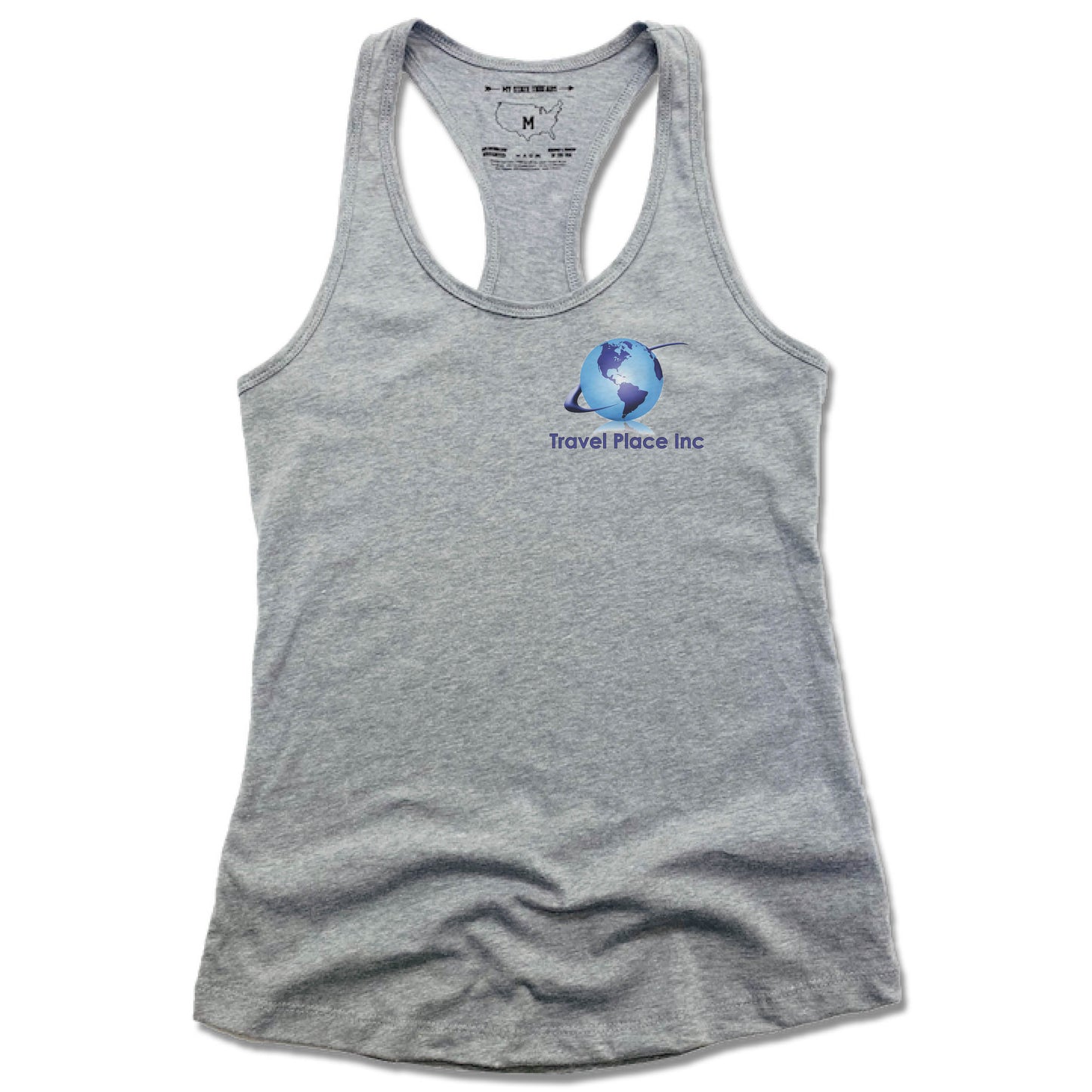 TRAVEL PLACE INC | LADIES GRAY TANK | LOGO