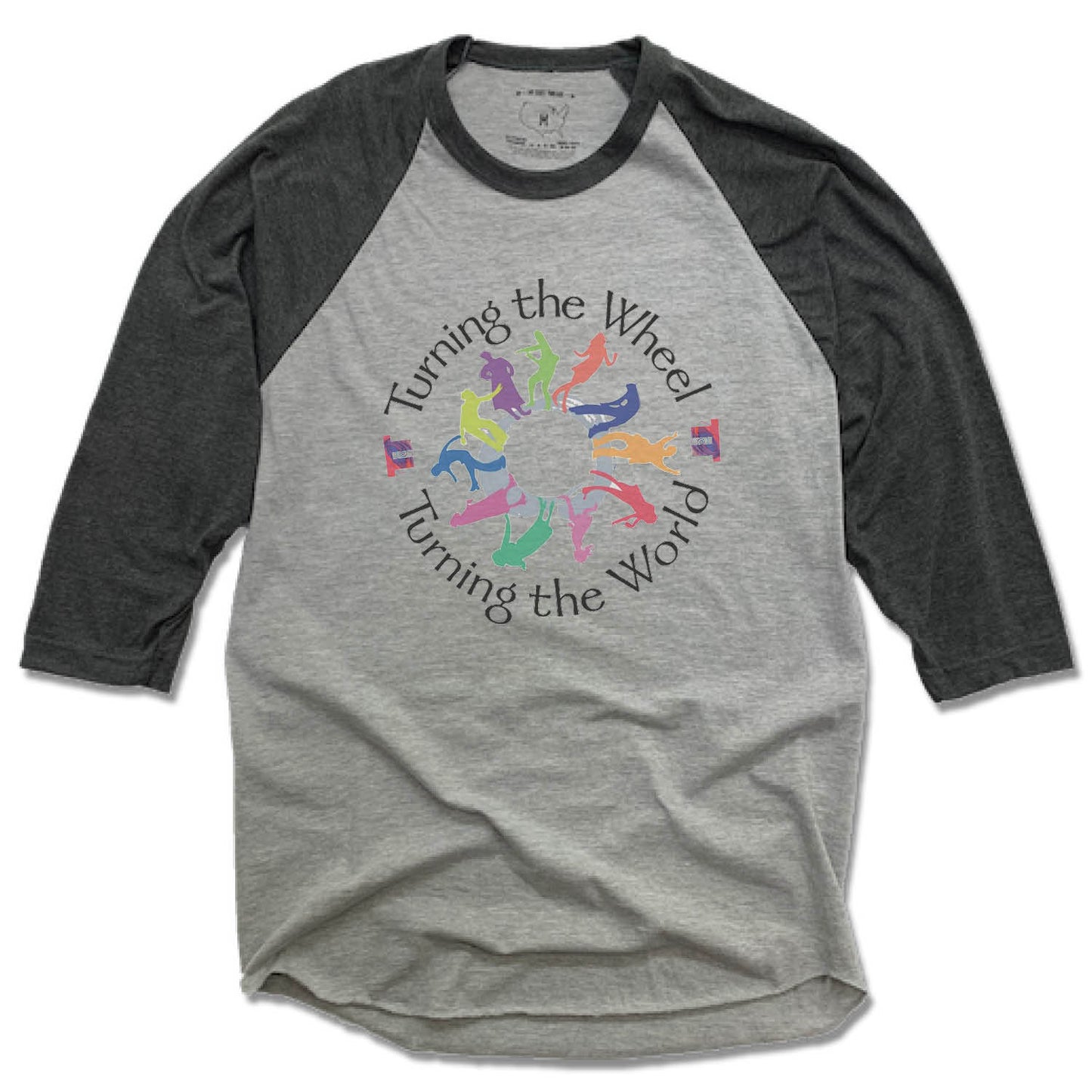 TURNING THE WHEEL PRODUCTIONS | GRAY 3/4 SLEEVE | BLACK LOGO