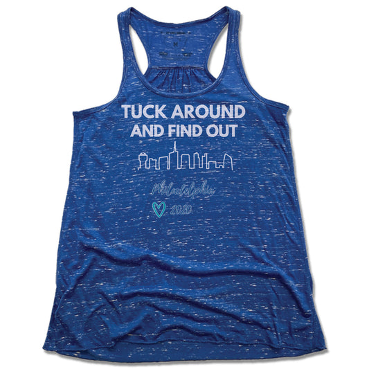 TUCK BARRE & YOGA | LADIES BLUE FLOWY TANK | TUCK AROUND AND FIND OUT