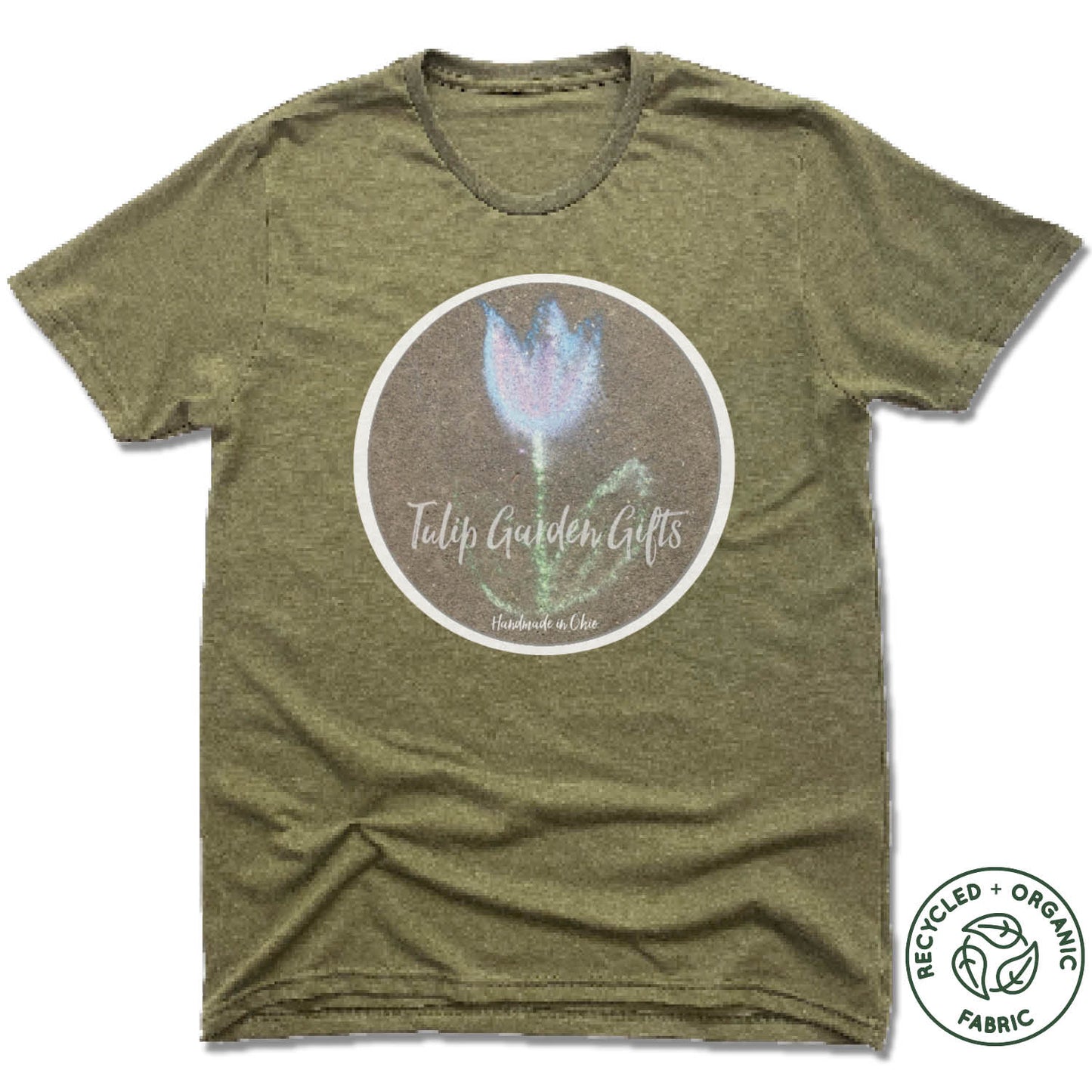 TULIP GARDEN GIFTS | UNISEX OLIVE Recycled Tri-Blend | TULIP LOGO