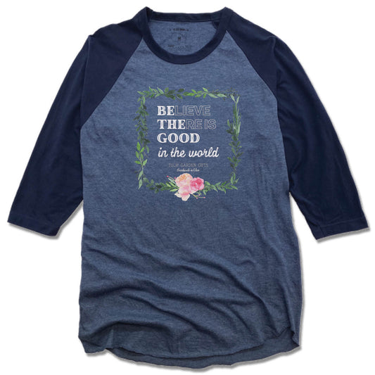 TULIP GARDEN GIFTS | DENIM/NAVY 3/4 SLEEVE | TULIP WHITE LOGO