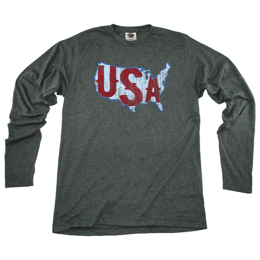 USA Vintage Map - Unisex Longsleeve Tee