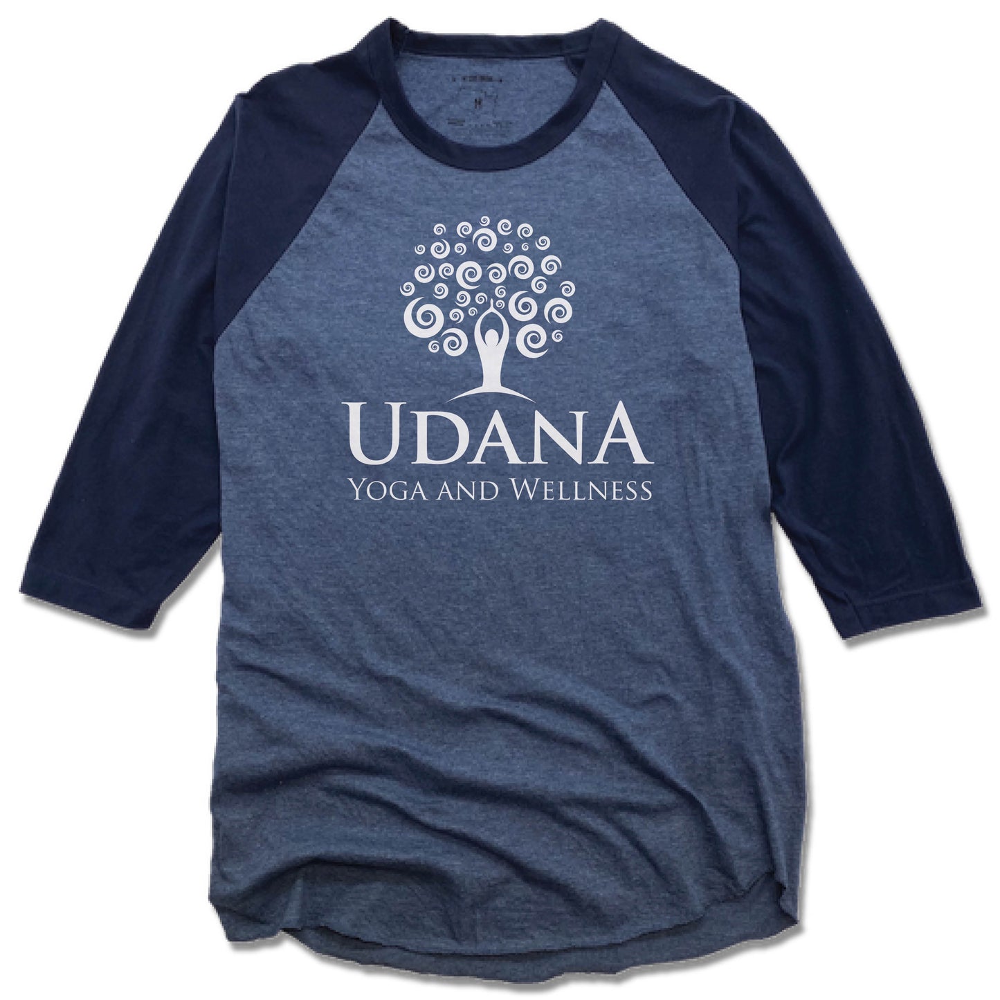 UDANA YOGA & WELLNESS | DENIM/NAVY 3/4 SLEEVE | LOGO