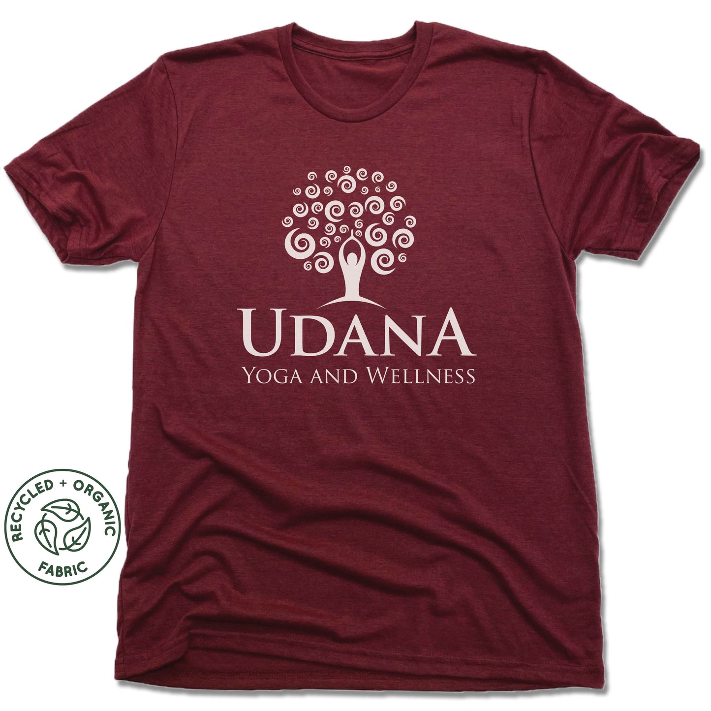 UDANA YOGA & WELLNESS | UNISEX VINO RED Recycled Tri-Blend | LOGO