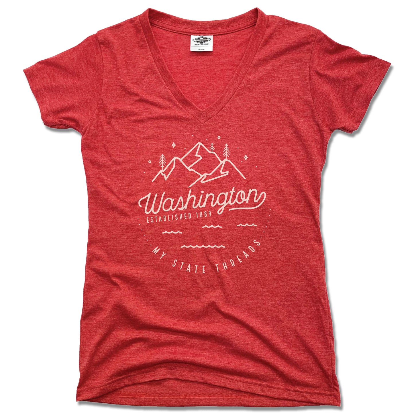 WASHINGTON | LADIES RED V-NECK | CREST