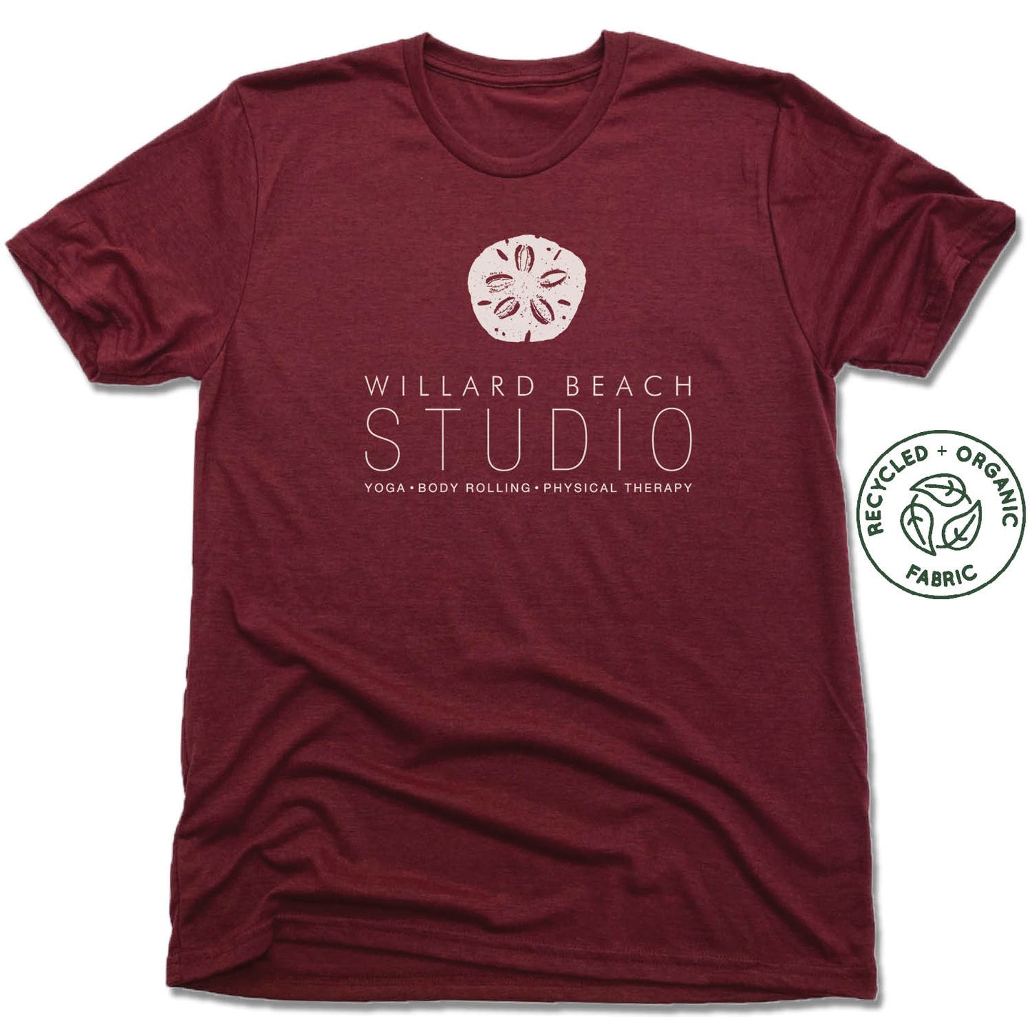WILLARD BEACH STUDIO | UNISEX VINO RED Recycled Tri-Blend | WHITE LOGO