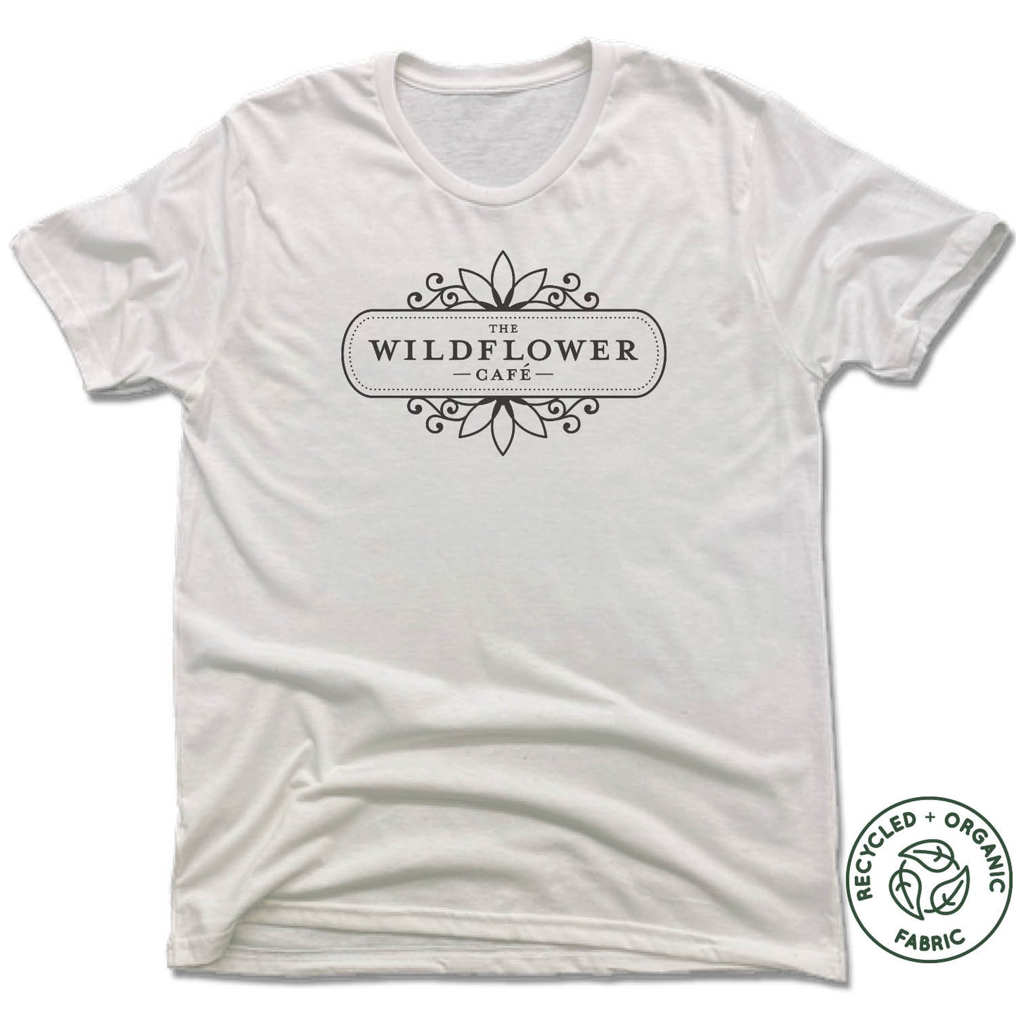WILDFLOWER CAFE | UNISEX WHITE Recycled Tri-Blend | LOGO