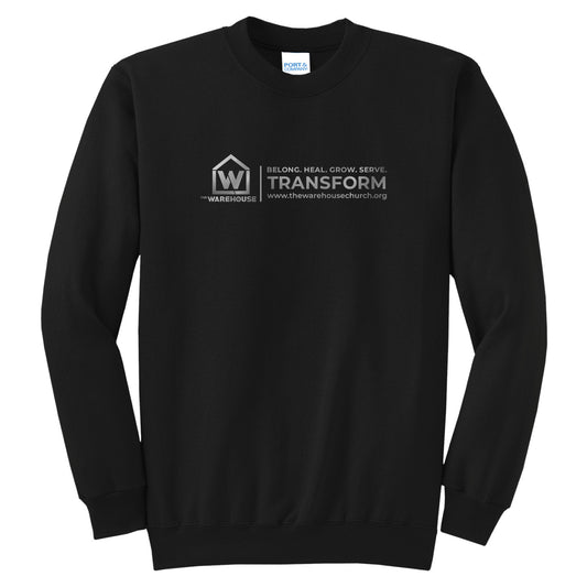The Warehouse Church | Crew Sweatshirt | Silver Horizontal Logo