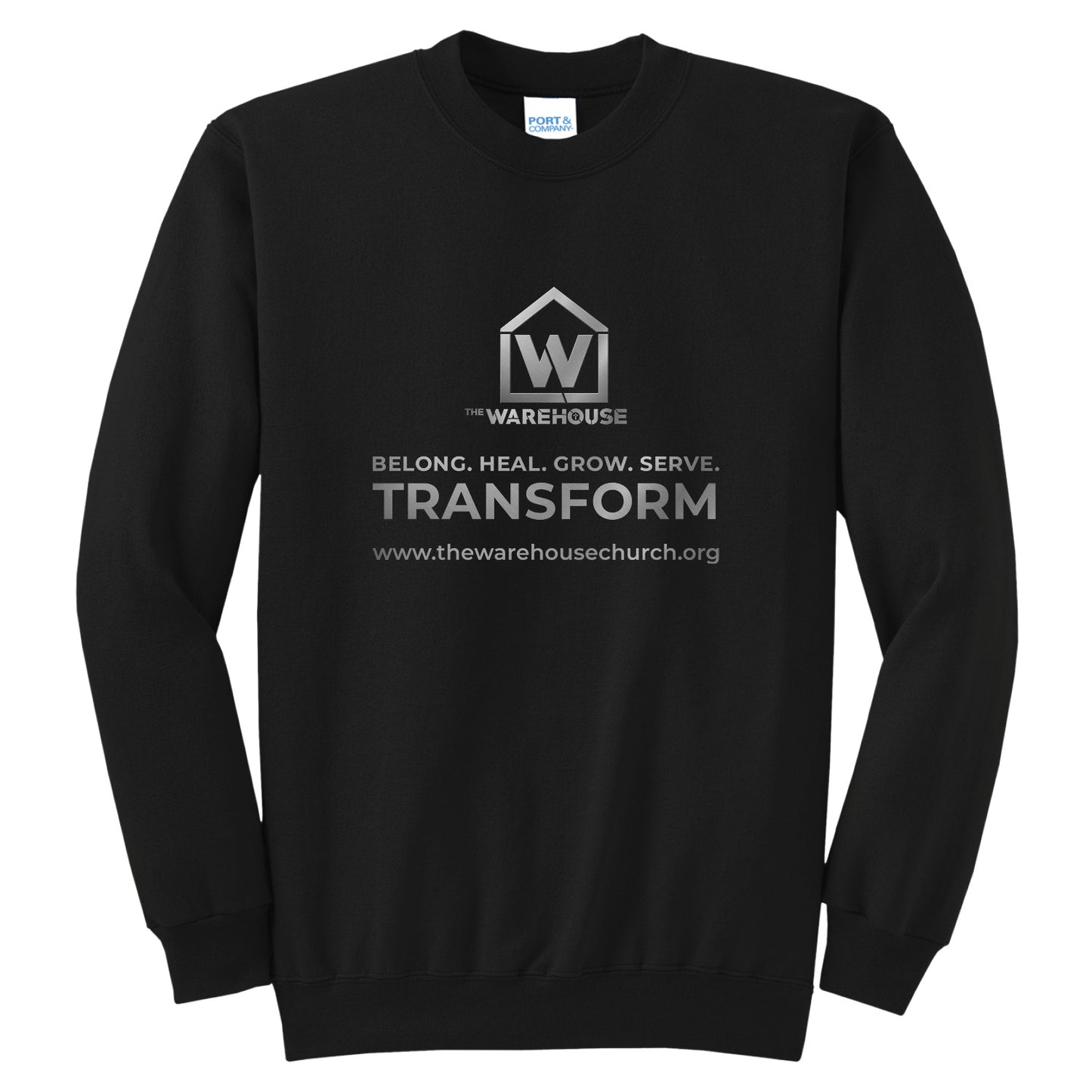 The Warehouse Church | Crew Sweatshirt | Monogram Silver - My State Threads