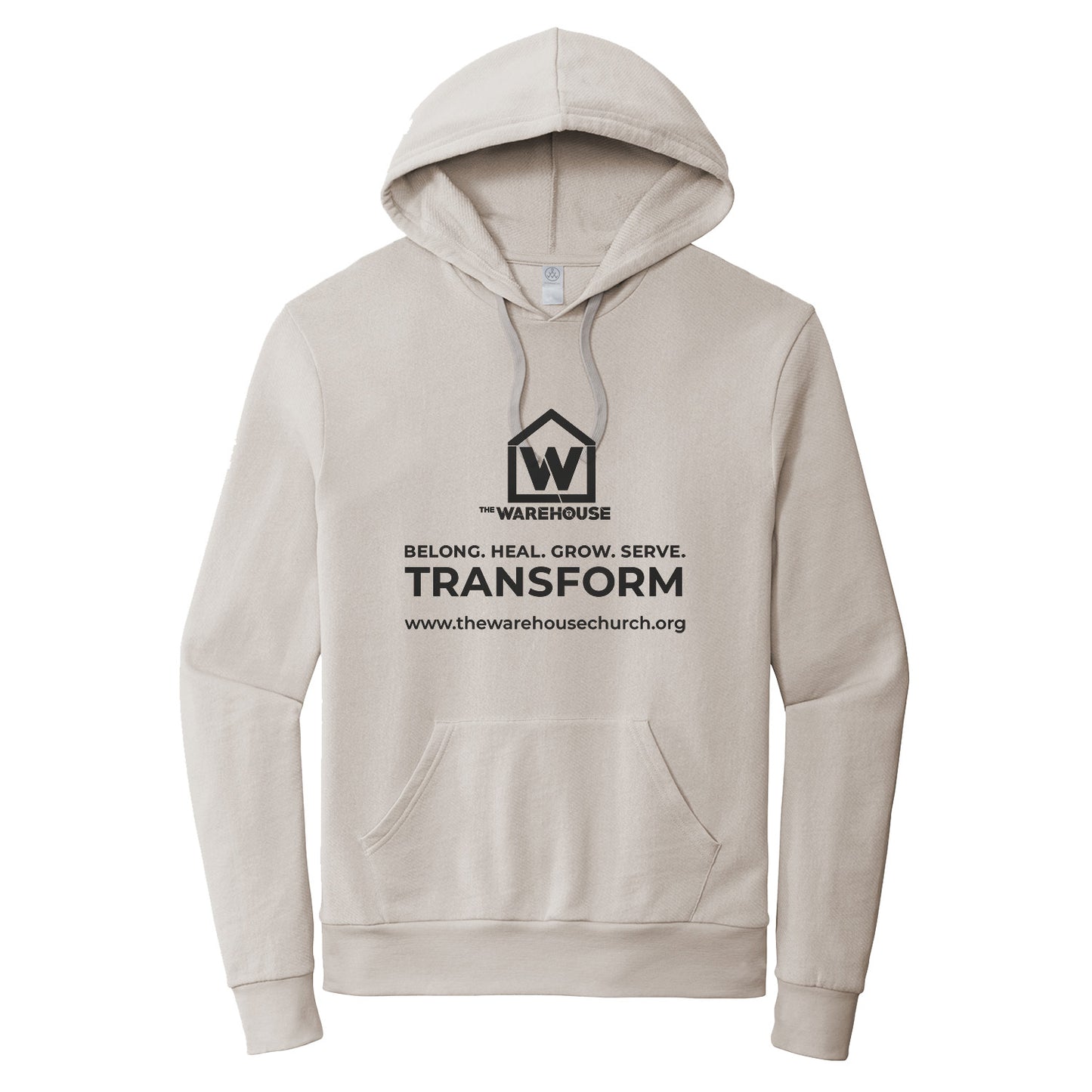 The Warehouse Church | Washed Terry Hoodie | Monogram Black