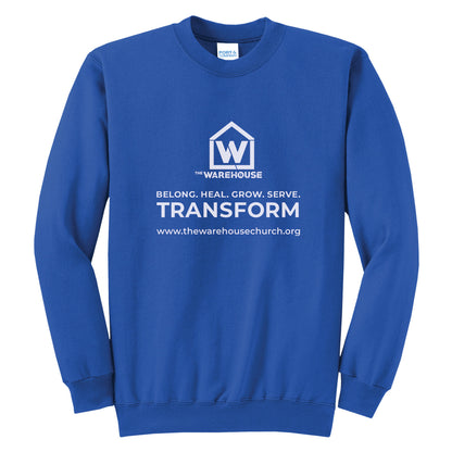 The Warehouse Church | Crew Sweatshirt | Monogram White