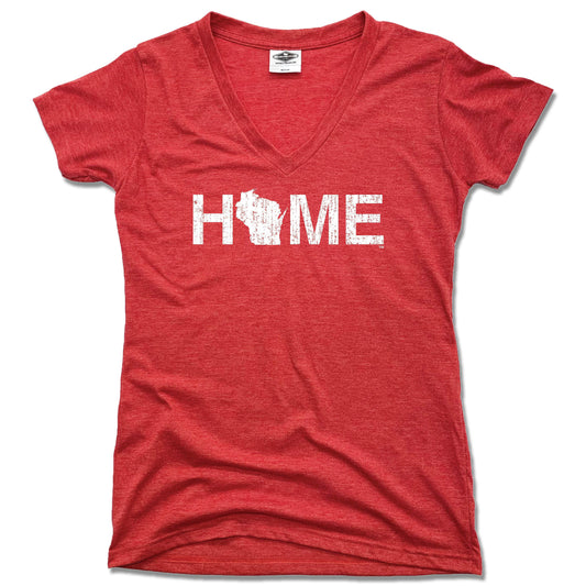 WISCONSIN LADIES V-NECK | HOME | WHITE