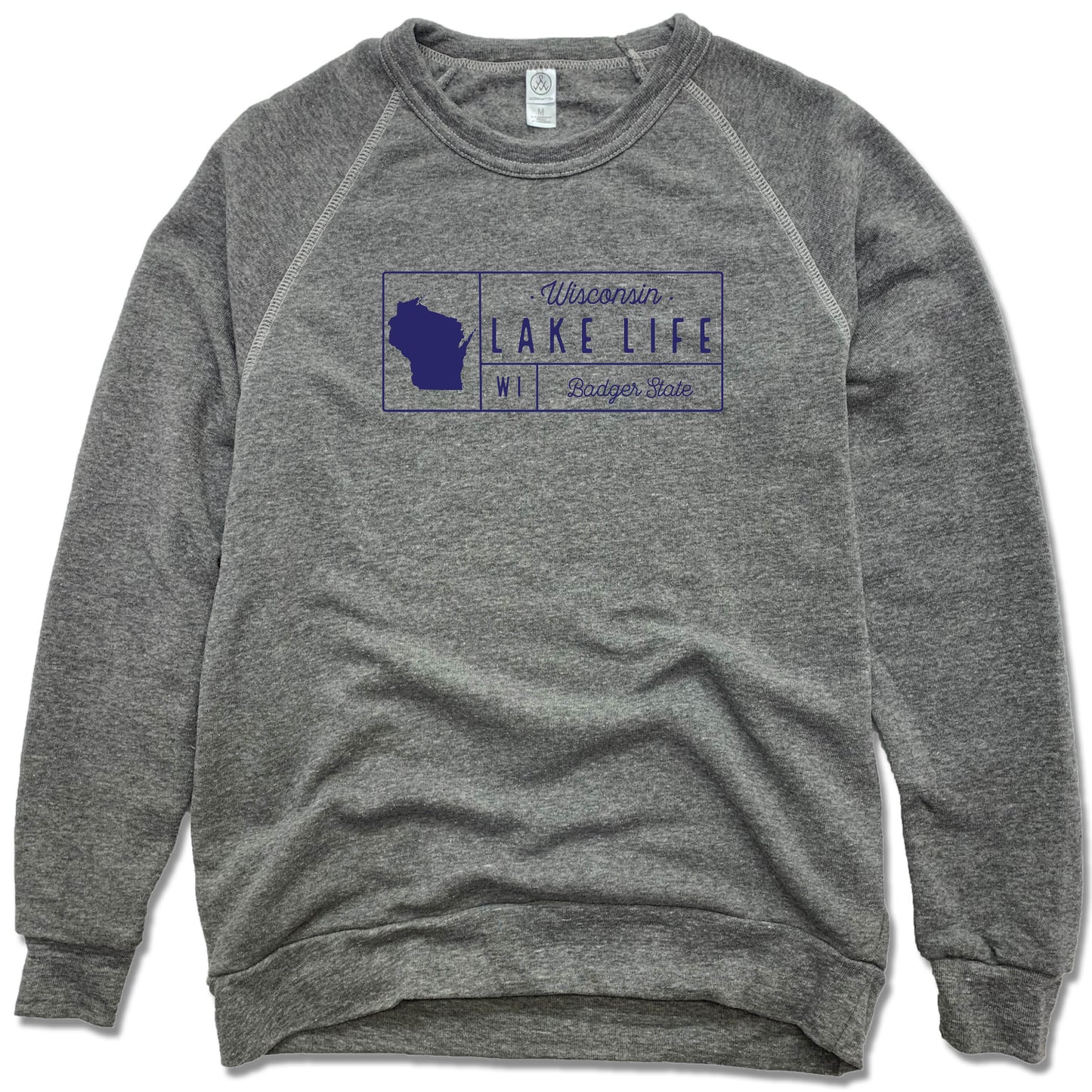 Wisconsin Lake Grid - Fleece Sweatshirt