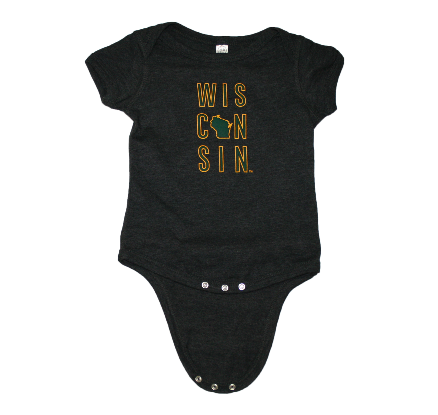WISCONSIN ONESIE | STACKED LETTER | GREEN/GOLD