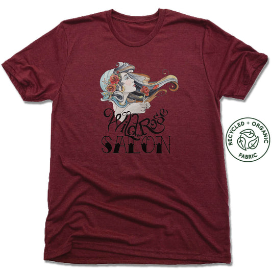 WILD ROSE SALON | UNISEX VINO RED Recycled Tri-Blend | WATERCOLOR