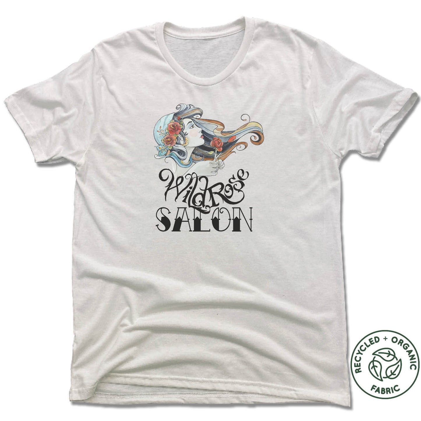 WILD ROSE SALON | UNISEX WHITE Recycled Tri-Blend | WATERCOLOR