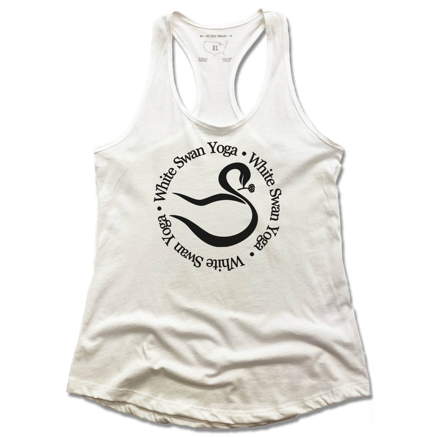 WHITE SWAN YOGA | LADIES WHITE TANK | LOGO