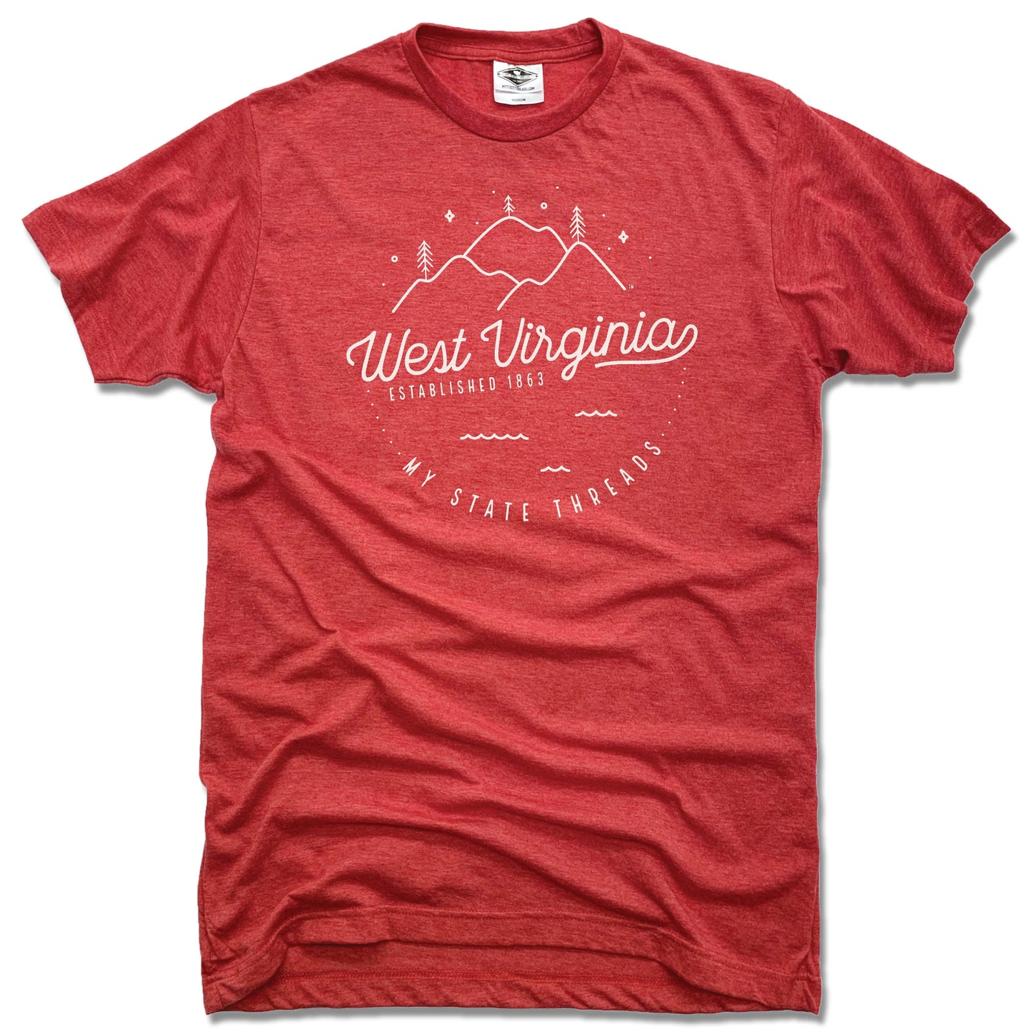 WEST VIRGINIA | UNISEX RED TEE | CREST