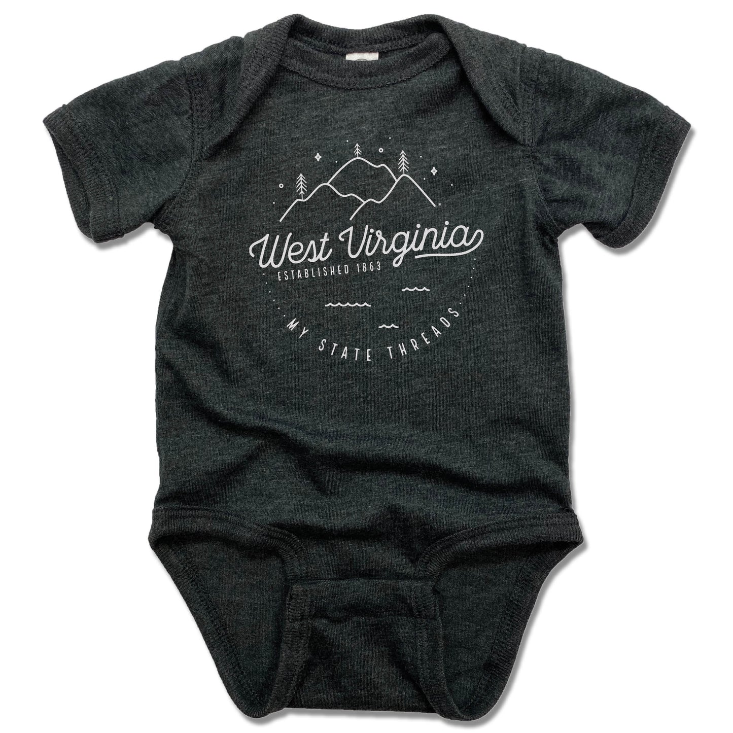 WEST VIRGINIA | GRAY ONESIE | CREST