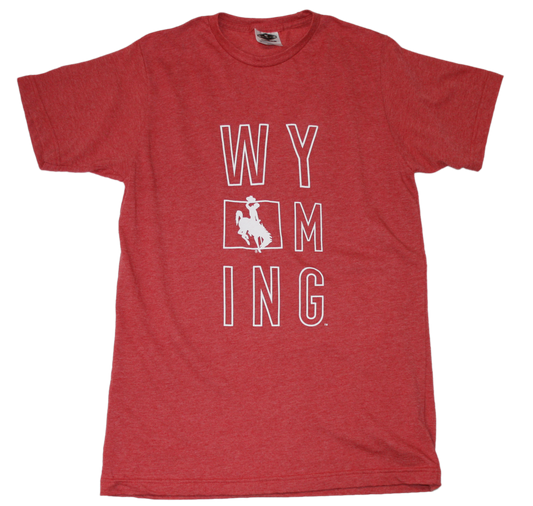 WYOMING RED TEE | STACKED LETTER | STACKED