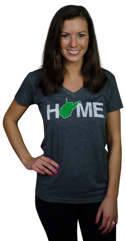 WEST VIRGINIA LADIES V-NECK | HOME | GREEN/WHITE