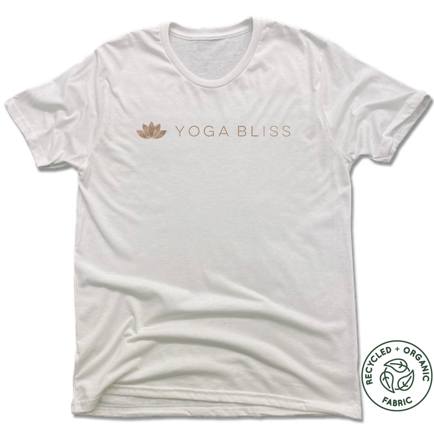 YOGA BLISS | UNISEX WHITE Recycled Tri-Blend | GOLD LOGO