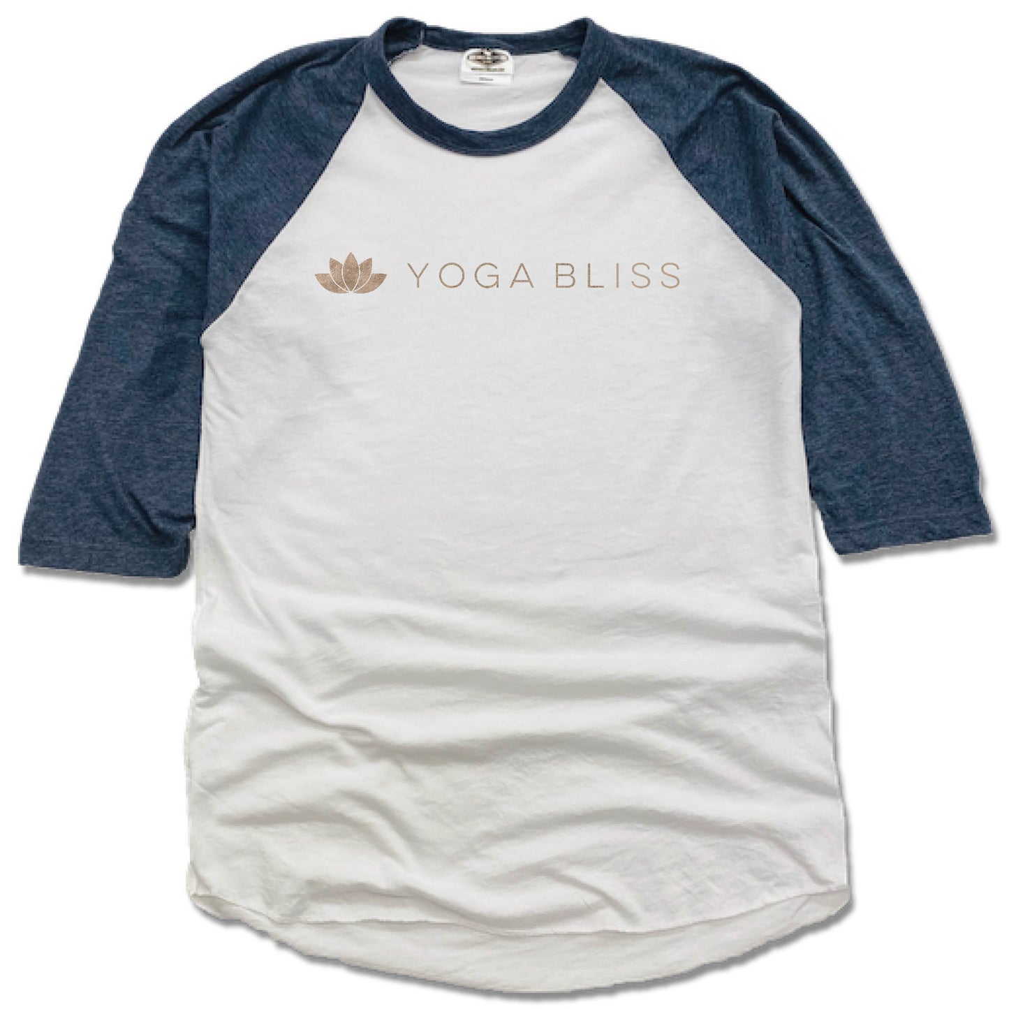 YOGA BLISS | NAVY 3/4 SLEEVE | GOLD LOGO