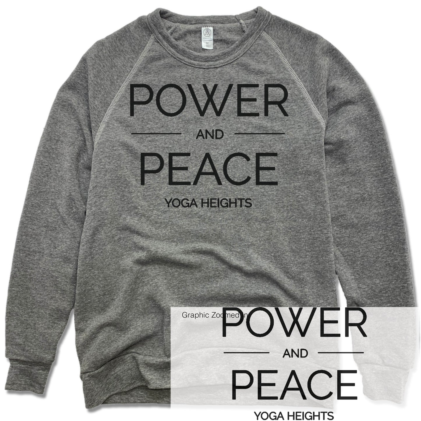 YOGA HEIGHTS | FLEECE SWEATSHIRT | POWER PEACE BLACK