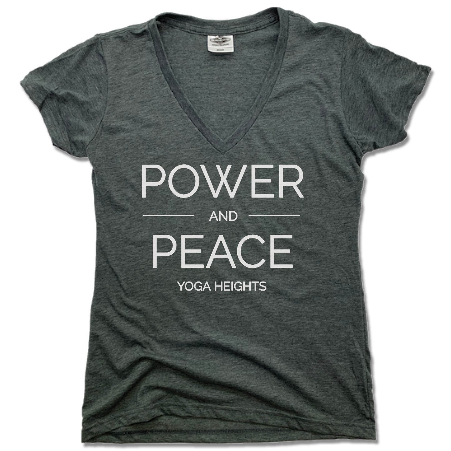 YOGA HEIGHTS | LADIES V-NECK | POWER PEACE WHITE