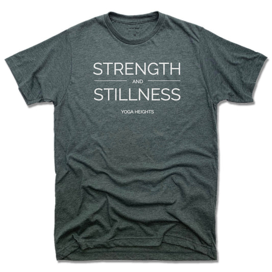 YOGA HEIGHTS | UNISEX TEE | STRENGTH STILLNESS WHITE