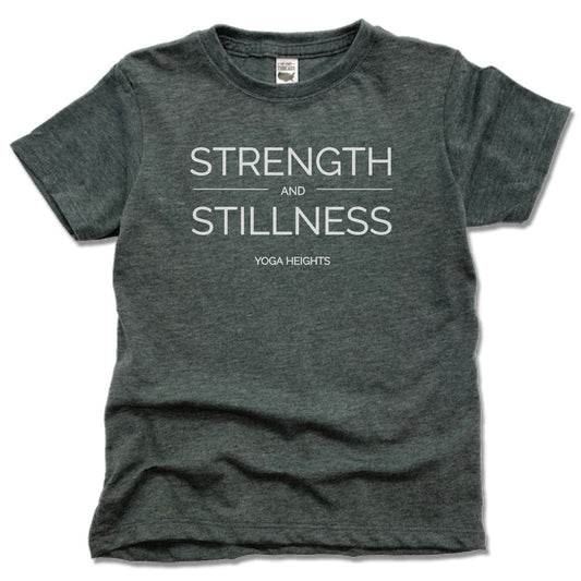 YOGA HEIGHTS | KIDS TEE | STRENGTH STILLNESS WHITE