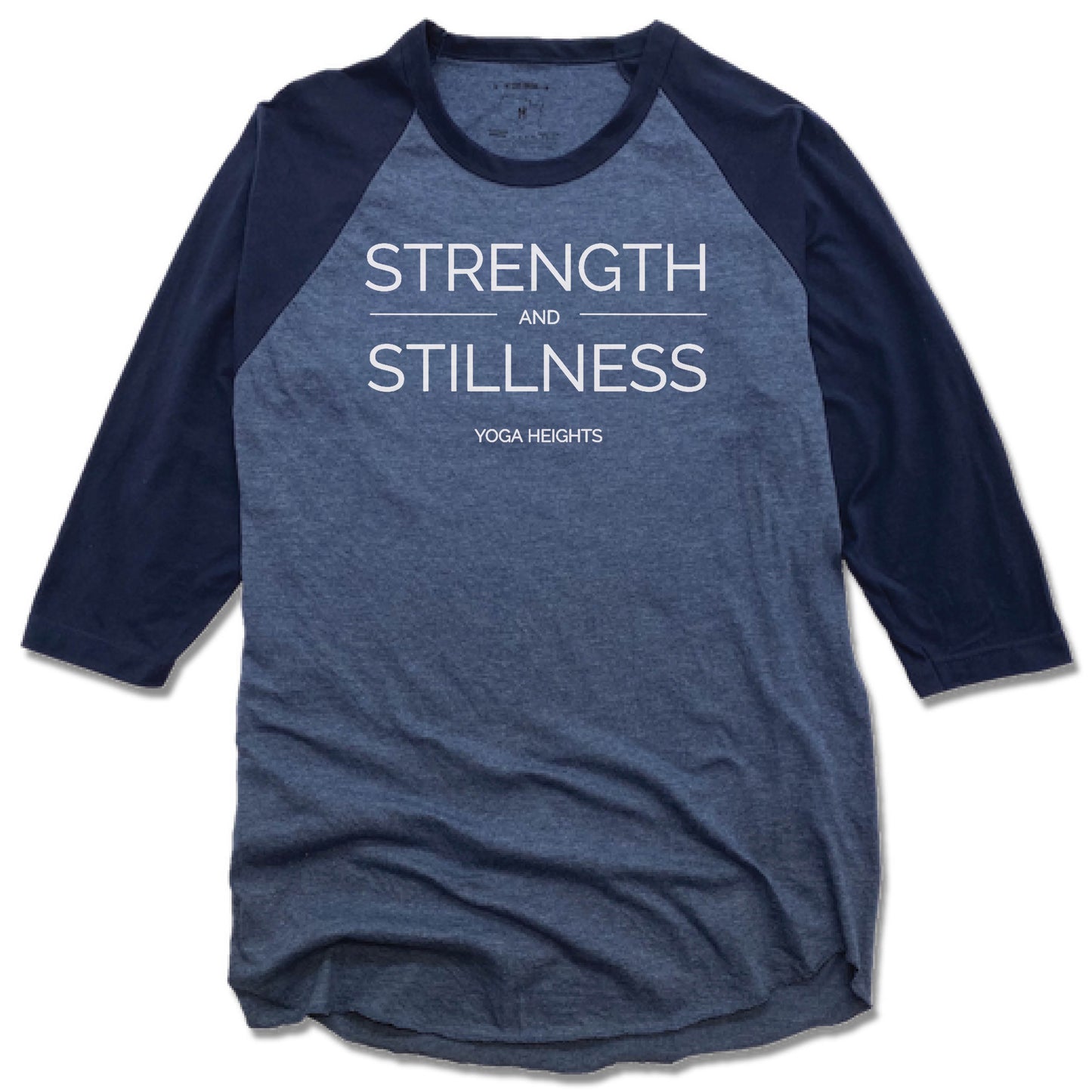 YOGA HEIGHTS | DENIM/NAVY 3/4 SLEEVE | STRENGTH STILLNESS WHITE