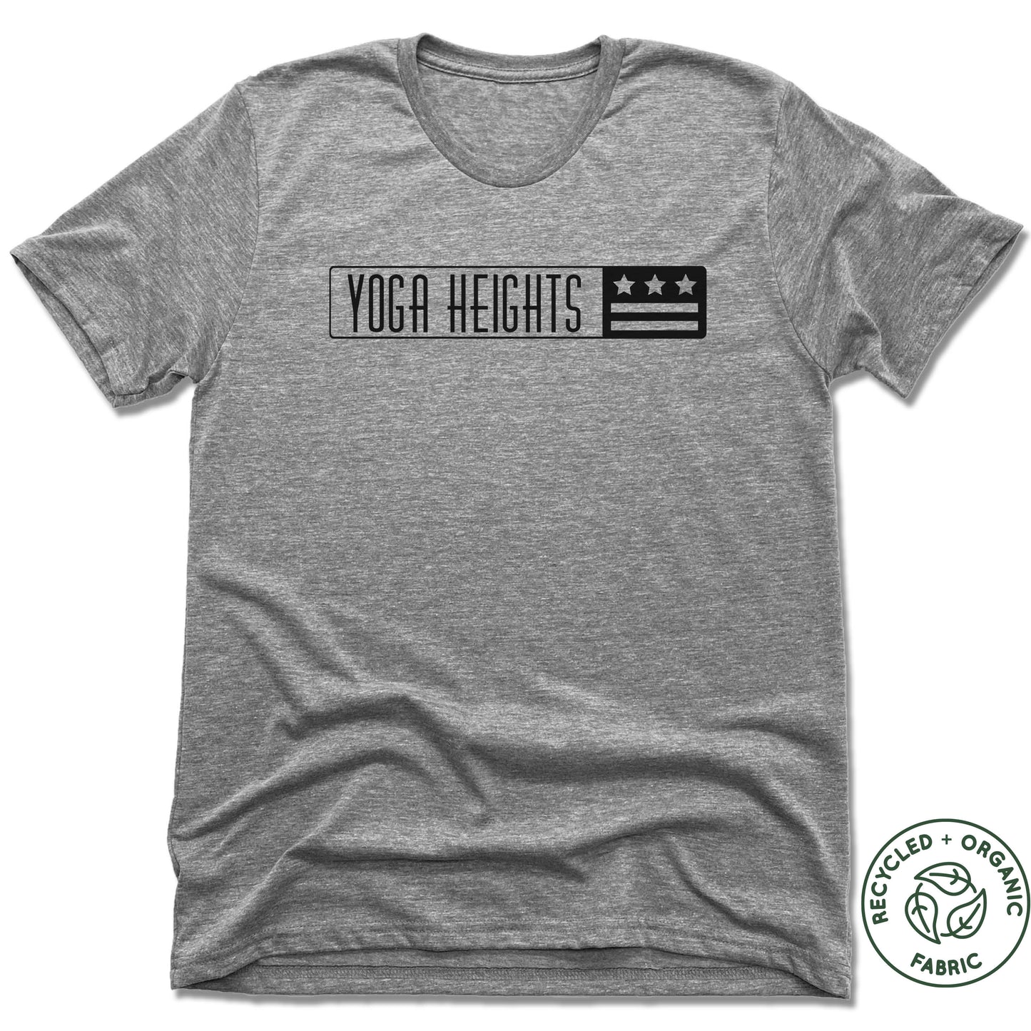 YOGA HEIGHTS | UNISEX GRAY Recycled Tri-Blend | YH BLACK LOGO