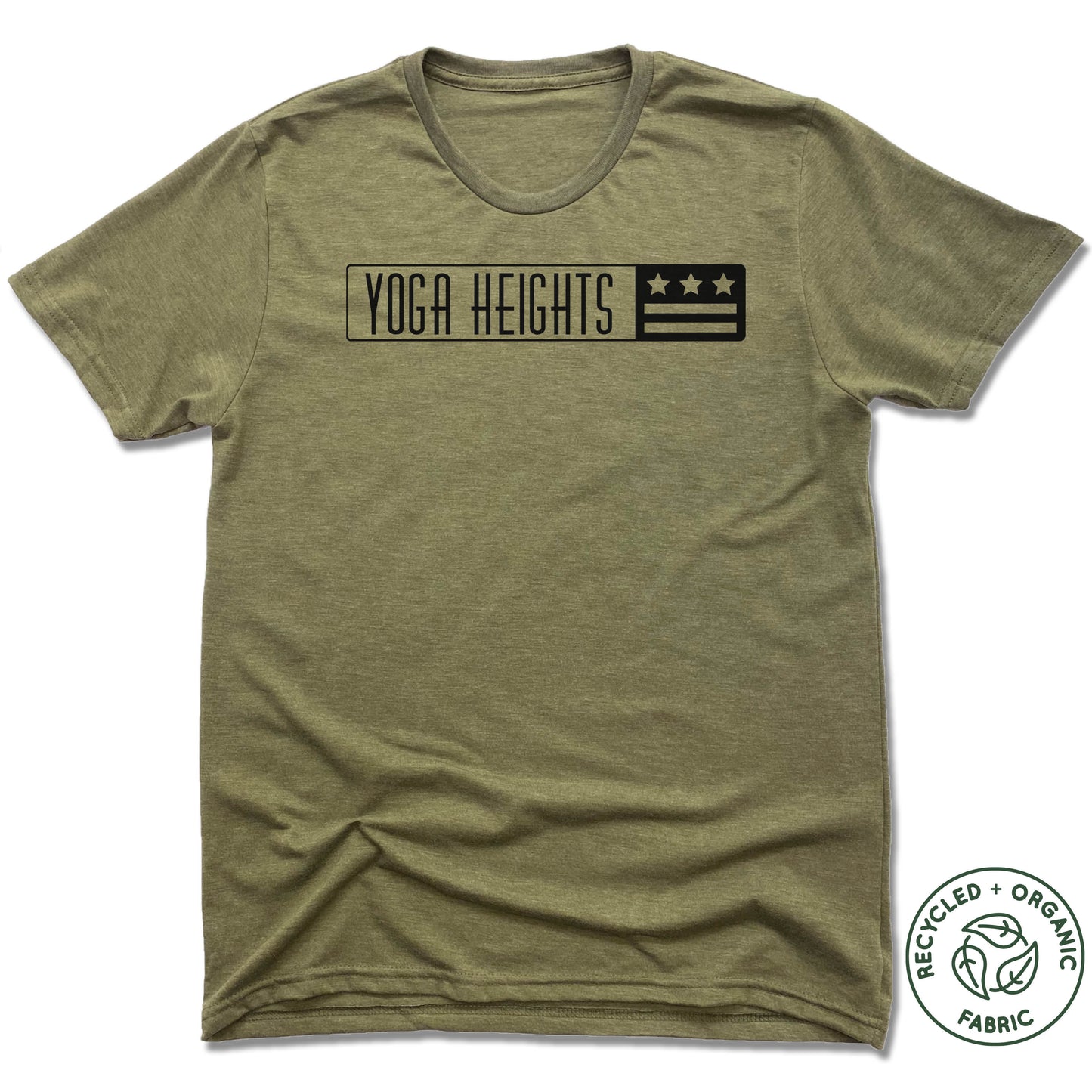 YOGA HEIGHTS | UNISEX OLIVE Recycled Tri-Blend | YH BLACK LOGO