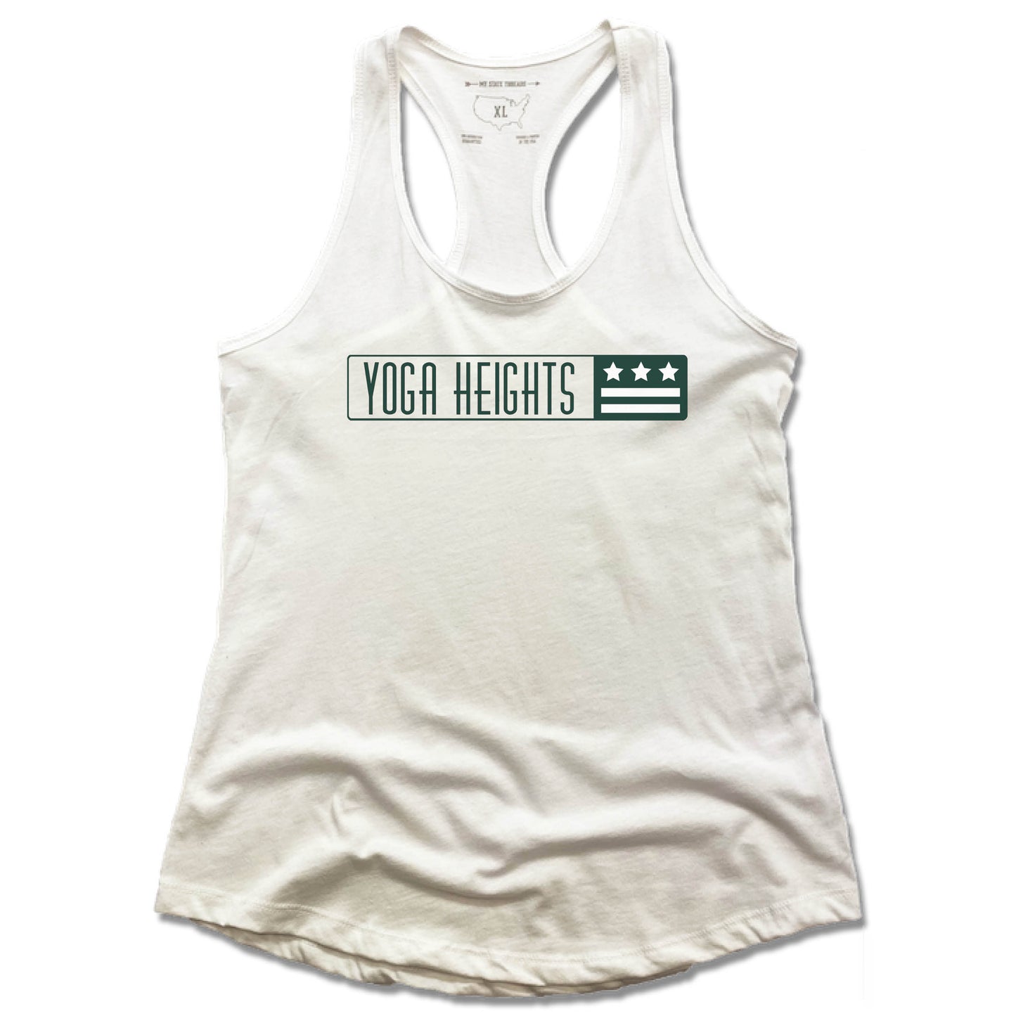 YOGA HEIGHTS | LADIES WHITE TANK | YH COLOR LOGO