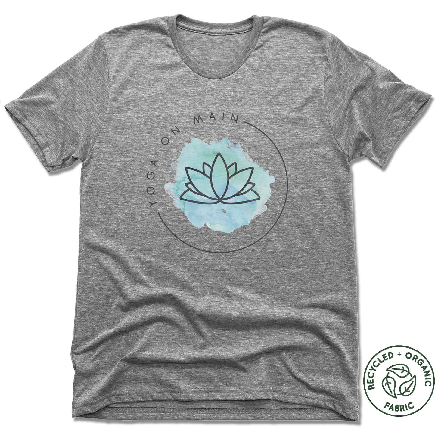 YOGA ON MAIN | UNISEX GRAY Recycled Tri-Blend | COLOR LOGO