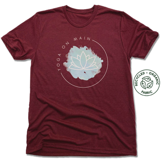 YOGA ON MAIN | UNISEX VINO RED Recycled Tri-Blend | LOGO